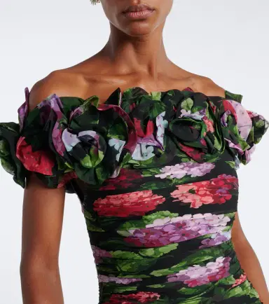 Carolina Herrera Floral-appliqué floral draped silk gown | Thumbnail 4 Carolina Herrera Floral-appliqué floral draped silk gown | Thumbnail 4