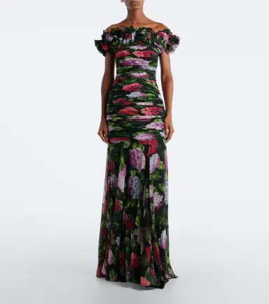 Carolina Herrera Floral-appliqué floral draped silk gown | Thumbnail 6 Carolina Herrera Floral-appliqué floral draped silk gown | Thumbnail 6