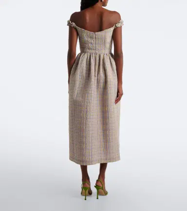 Markarian Ginger off-shoulder seersucker bustier dress | Thumbnail 3 Markarian Ginger off-shoulder seersucker bustier dress | Thumbnail 3