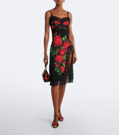 Dolce & Gabbana Floral silk and cotton-blend slip dress | Thumbnail 2 Dolce & Gabbana Floral silk and cotton-blend slip dress | Thumbnail 2