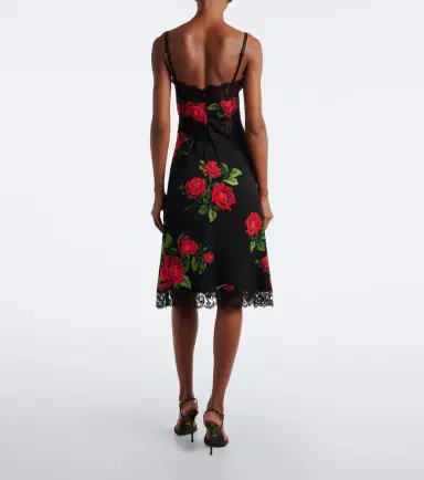 Dolce & Gabbana Floral silk and cotton-blend slip dress | Thumbnail 3 Dolce & Gabbana Floral silk and cotton-blend slip dress | Thumbnail 3