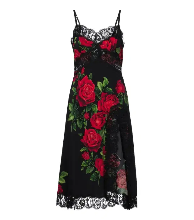 Floral silk and cotton-blend slip dress Floral silk and cotton-blend slip dress