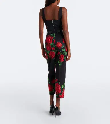 Dolce & Gabbana Floral cropped cotton straight pants | Thumbnail 2 Dolce & Gabbana Floral cropped cotton straight pants | Thumbnail 2