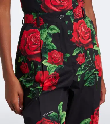 Dolce & Gabbana Floral cropped cotton straight pants | Thumbnail 4 Dolce & Gabbana Floral cropped cotton straight pants | Thumbnail 4