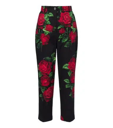 Dolce & Gabbana Floral cropped cotton straight pants | Thumbnail 1 Dolce & Gabbana Floral cropped cotton straight pants | Thumbnail 1