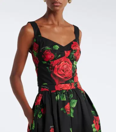 Dolce & Gabbana Floral cotton-blend bustier | Thumbnail 4 Dolce & Gabbana Floral cotton-blend bustier | Thumbnail 4