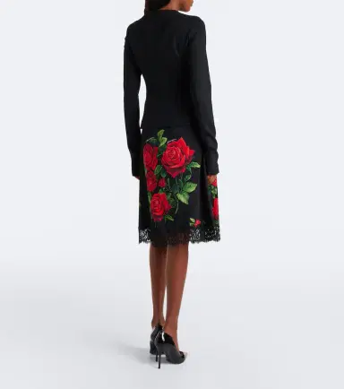 Dolce & Gabbana Floral silk and cotton-blend midi skirt | Thumbnail 3 Dolce & Gabbana Floral silk and cotton-blend midi skirt | Thumbnail 3