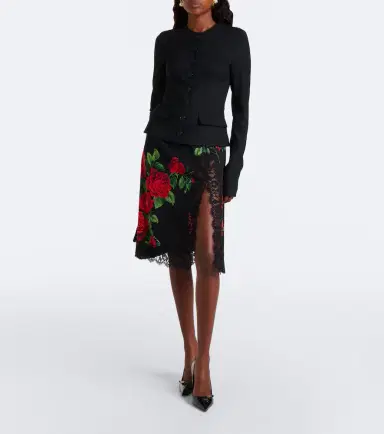 Dolce & Gabbana Floral silk and cotton-blend midi skirt | Thumbnail 4 Dolce & Gabbana Floral silk and cotton-blend midi skirt | Thumbnail 4