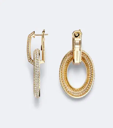 Messika Groove 18kt gold drop earrings with diamonds | Thumbnail 2 Messika Groove 18kt gold drop earrings with diamonds | Thumbnail 2