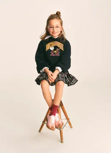 Dolce & Gabbana Kids Plaid-trimmed cotton and wool sweatshirt dress | Thumbnail 5 Dolce & Gabbana Kids Plaid-trimmed cotton and wool sweatshirt dress | Thumbnail 5