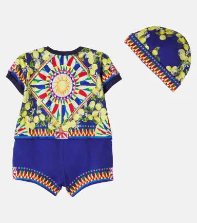 Dolce & Gabbana Kids Baby Carretto cotton bodysuit and beanie set | Thumbnail 3 Dolce & Gabbana Kids Baby Carretto cotton bodysuit and beanie set | Thumbnail 3