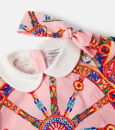Dolce & Gabbana Kids Baby Carretto cotton playsuit and headband set | Thumbnail 3 Dolce & Gabbana Kids Baby Carretto cotton playsuit and headband set | Thumbnail 3
