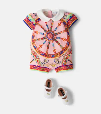 Dolce & Gabbana Kids Baby Carretto cotton playsuit and headband set | Thumbnail 4 Dolce & Gabbana Kids Baby Carretto cotton playsuit and headband set | Thumbnail 4