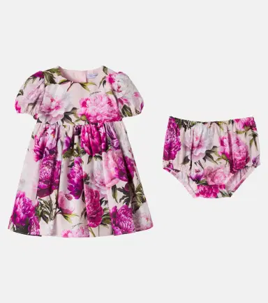 Dolce & Gabbana Kids Baby floral cotton dress and bloomers set | Thumbnail 4 Dolce & Gabbana Kids Baby floral cotton dress and bloomers set | Thumbnail 4