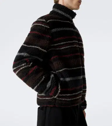 Moncler Striped wool-blend fleece zip-up cardigan | Thumbnail 3 Moncler Striped wool-blend fleece zip-up cardigan | Thumbnail 3