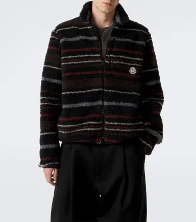 Moncler Striped wool-blend fleece zip-up cardigan | Thumbnail 4 Moncler Striped wool-blend fleece zip-up cardigan | Thumbnail 4