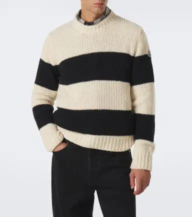Moncler Striped wool-blend sweater | Thumbnail 3 Moncler Striped wool-blend sweater | Thumbnail 3