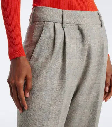 Blazé Milano Blazé Milano Fox checked wool, silk, and cashmere straight pants | Thumbnail 3 Blazé Milano Blazé Milano Fox checked wool, silk, and cashmere straight pants | Thumbnail 3