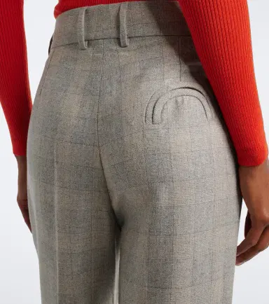Blazé Milano Blazé Milano Fox checked wool, silk, and cashmere straight pants | Thumbnail 4 Blazé Milano Blazé Milano Fox checked wool, silk, and cashmere straight pants | Thumbnail 4