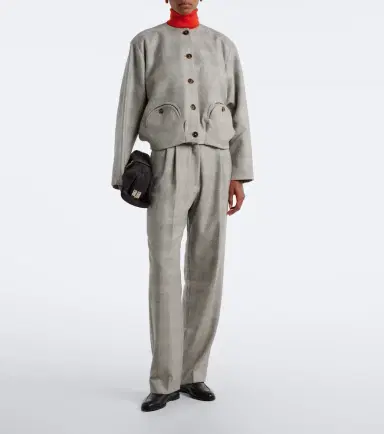 Blazé Milano Blazé Milano Fox checked wool, silk, and cashmere straight pants | Thumbnail 5 Blazé Milano Blazé Milano Fox checked wool, silk, and cashmere straight pants | Thumbnail 5