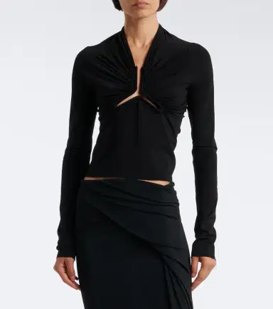 Rick Owens Allanah gathered jersey top | Thumbnail 2 Rick Owens Allanah gathered jersey top | Thumbnail 2