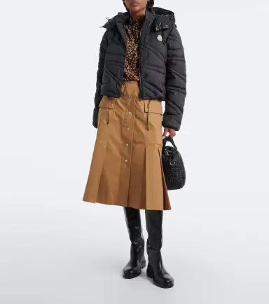 Moncler Pleated cotton-blend midi skirt | Thumbnail 3 Moncler Pleated cotton-blend midi skirt | Thumbnail 3