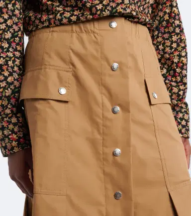 Moncler Pleated cotton-blend midi skirt | Thumbnail 4 Moncler Pleated cotton-blend midi skirt | Thumbnail 4