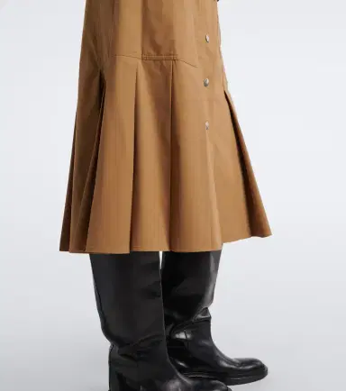 Moncler Pleated cotton-blend midi skirt | Thumbnail 6 Moncler Pleated cotton-blend midi skirt | Thumbnail 6