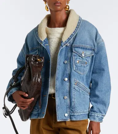 Isabel Marant Pimia fleece-trimmed denim jacket | Thumbnail 6 Isabel Marant Pimia fleece-trimmed denim jacket | Thumbnail 6