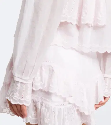 Marant Etoile Kelmon embroidered ruffled cotton blouse | Thumbnail 4 Marant Etoile Kelmon embroidered ruffled cotton blouse | Thumbnail 4