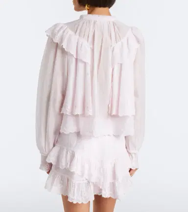Marant Etoile Kelmon embroidered ruffled cotton blouse | Thumbnail 5 Marant Etoile Kelmon embroidered ruffled cotton blouse | Thumbnail 5