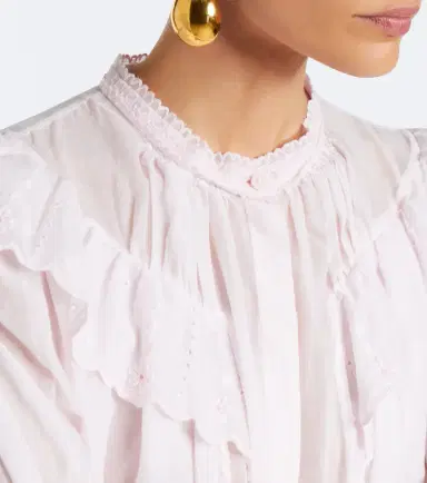 Marant Etoile Kelmon embroidered ruffled cotton blouse | Thumbnail 6 Marant Etoile Kelmon embroidered ruffled cotton blouse | Thumbnail 6