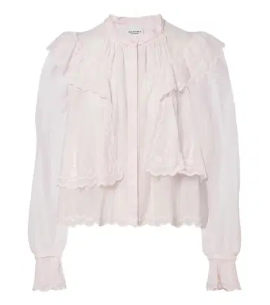 Marant Etoile Kelmon embroidered ruffled cotton blouse | Thumbnail 1 Marant Etoile Kelmon embroidered ruffled cotton blouse | Thumbnail 1