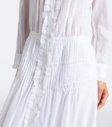 Marant Étoile Lonie embroidered ruffled cotton maxi dress | Thumbnail 3 Marant Étoile Lonie embroidered ruffled cotton maxi dress | Thumbnail 3