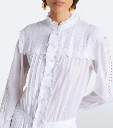 Marant Étoile Lonie embroidered ruffled cotton maxi dress | Thumbnail 6 Marant Étoile Lonie embroidered ruffled cotton maxi dress | Thumbnail 6