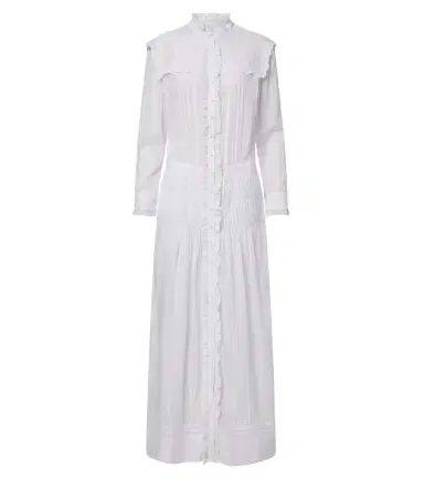 Marant Étoile Lonie embroidered ruffled cotton maxi dress | Thumbnail 1 Marant Étoile Lonie embroidered ruffled cotton maxi dress | Thumbnail 1