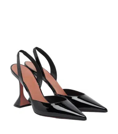 Amina Muaddi Holli patent leather slingback pumps | Thumbnail 1 Amina Muaddi Holli patent leather slingback pumps | Thumbnail 1