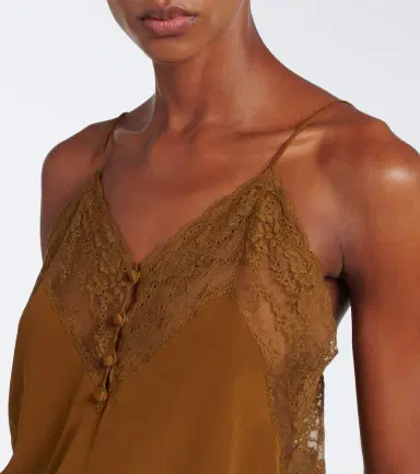 Saint Laurent Lace-trimmed silk crêpe de chine camisole | Thumbnail 4 Saint Laurent Lace-trimmed silk crêpe de chine camisole | Thumbnail 4
