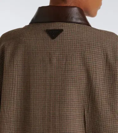 Prada Houndstooth virgin wool blouson jacket | Thumbnail 4 Prada Houndstooth virgin wool blouson jacket | Thumbnail 4