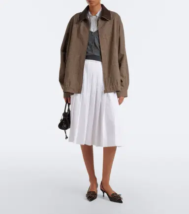 Prada Houndstooth virgin wool blouson jacket | Thumbnail 5 Prada Houndstooth virgin wool blouson jacket | Thumbnail 5