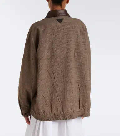 Prada Houndstooth virgin wool blouson jacket | Thumbnail 7 Prada Houndstooth virgin wool blouson jacket | Thumbnail 7