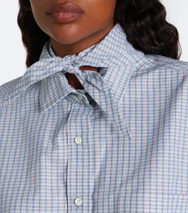 Prada Bow-detail checked cotton blouse | Thumbnail 7 Prada Bow-detail checked cotton blouse | Thumbnail 7