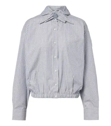 Prada Bow-detail checked cotton blouse | Thumbnail 1 Prada Bow-detail checked cotton blouse | Thumbnail 1