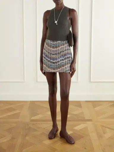 Missoni Striped Metallic Crochet-knit Mini Skirt | Thumbnail 2 Missoni Striped Metallic Crochet-knit Mini Skirt | Thumbnail 2