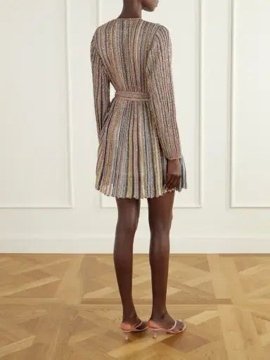 Missoni Cut-out Sequin-embellished Belted Metallic Crochet-knit Mini Dress | Thumbnail 3 Missoni Cut-out Sequin-embellished Belted Metallic Crochet-knit Mini Dress | Thumbnail 3