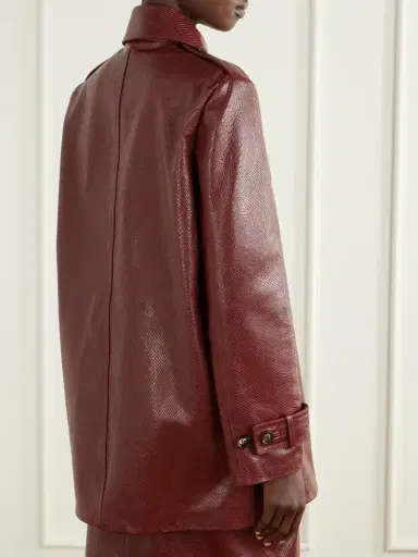 Veronica de Piante Charlotte Double-breasted Snake-effect Leather Trench Coat | Thumbnail 4 Veronica de Piante Charlotte Double-breasted Snake-effect Leather Trench Coat | Thumbnail 4