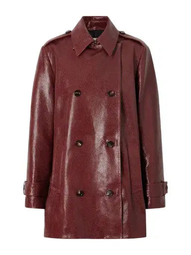 Veronica de Piante Charlotte Double-breasted Snake-effect Leather Trench Coat | Thumbnail 1 Veronica de Piante Charlotte Double-breasted Snake-effect Leather Trench Coat | Thumbnail 1