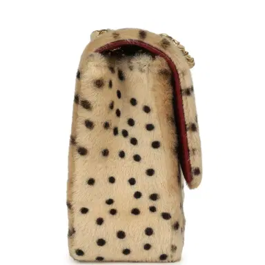 Chanel Chanel "Cheetah Print" Medium Flap Bag Light Beige Calf Hair and Black Lambskin Gold Hardware | Thumbnail 3 Chanel Chanel "Cheetah Print" Medium Flap Bag Light Beige Calf Hair and Black Lambskin Gold Hardware | Thumbnail 3
