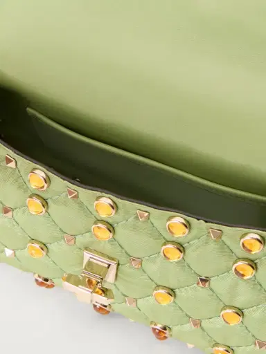 Valentino Garavani Rockstud Spike Studded Bead-embellished Quilted Moire Shoulder Bag | Thumbnail 6 Valentino Garavani Rockstud Spike Studded Bead-embellished Quilted Moire Shoulder Bag | Thumbnail 6
