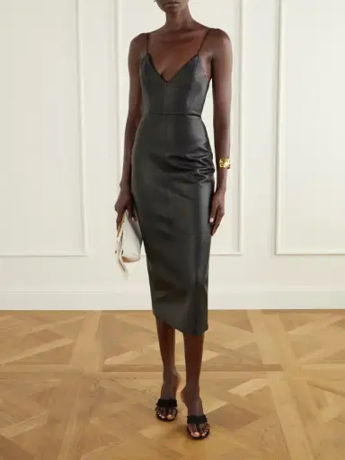 Alex Perry Bikini Leather Midi Dress | Thumbnail 2 Alex Perry Bikini Leather Midi Dress | Thumbnail 2
